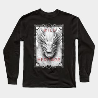 Dragon Legend Wild Nature Illustration Line Epic Illustration Line Art Long Sleeve T-Shirt